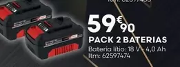 Oferta de Pack 2 Baterias por 59,9€ em Bricomarché