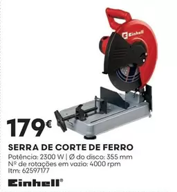 Oferta de Einhell - Serra De Corte De Ferro por 179€ em Bricomarché