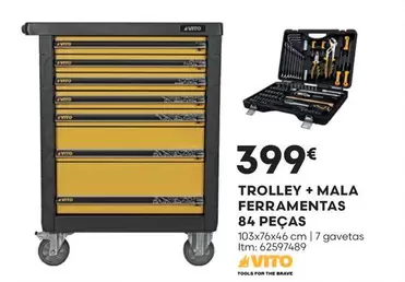 Oferta de Vito - Trolley + Mala Ferramentas 84 Pecas por 399€ em Bricomarché