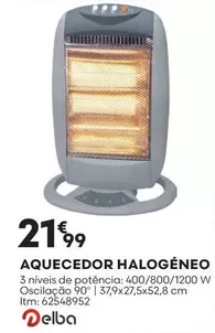 Oferta de Delba - Aquecedor Halogeneo por 21,99€ em Bricomarché