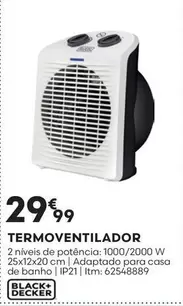 Oferta de Black & Decker - Termoventilador por 29,99€ em Bricomarché