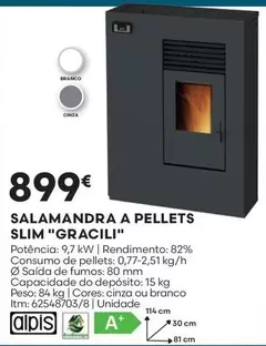 Oferta de A+ - Salamandra A Pellets Slim "Gracili" por 899€ em Bricomarché