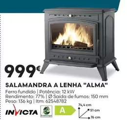 Oferta de Salamandra A Lenha "alma" por 999€ em Bricomarché