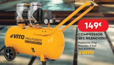 Oferta de Vito - Compressor 50 L Silkencioso por 149€ em Bricomarché