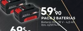 Oferta de Pack 2 Baterias por 59,9€ em Bricomarché