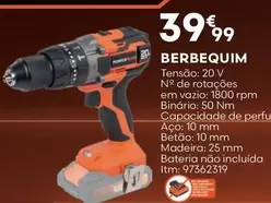 Oferta de Madeira - Berbequim por 39,99€ em Bricomarché