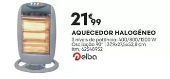 Oferta de Delba - Aquecedor Halogeneo por 21,99€ em Bricomarché