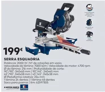 Oferta de Serra Esquadria por 199€ em Bricomarché