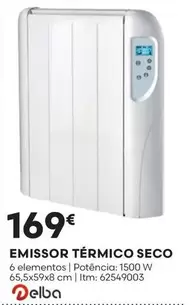 Oferta de Delba - Emissor Térmico Seco por 169€ em Bricomarché