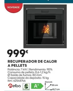 Oferta de Recuperador De Calor A Pellets por 999€ em Bricomarché