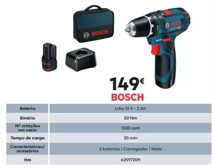 Oferta de Bosch - Bateria por 149€ em Bricomarché