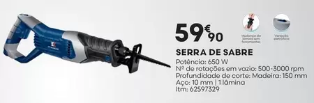 Oferta de Madeira - Serra De Sabre por 59,9€ em Bricomarché