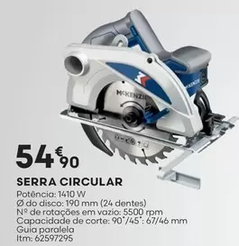 Oferta de Serra Circular por 54,9€ em Bricomarché