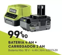 Oferta de Bateria 4 Ah + Carregador 2 Ah por 99,9€ em Bricomarché