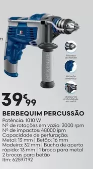 Oferta de Madeira - Berbequim Percussão por 39,99€ em Bricomarché