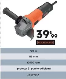 Oferta de Black & Decker - Black-Decker 750 W 115 Mm por 39,99€ em Bricomarché