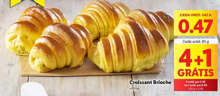 Oferta de A+ - Croissant Brioche por 0,47€ em Lidl