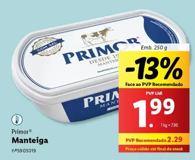 Oferta de Primor - Manteiga por 1,99€ em Lidl