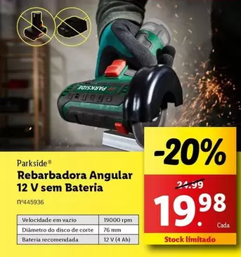 Oferta de Rebarbadora Angular 12 V Sem Bateria por 19,98€ em Lidl