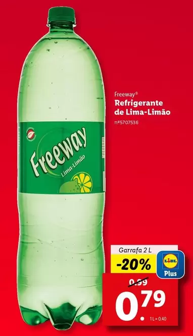 Oferta de Refrigerante De Lima-limao por 0,79€ em Lidl