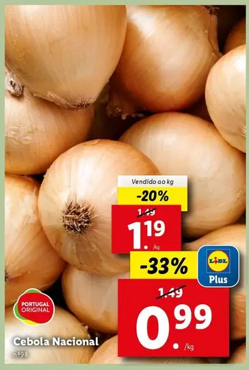 Oferta de Cebola Nacional por 1,19€ em Lidl