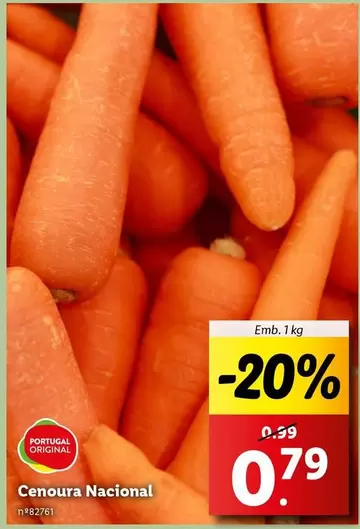 Oferta de Portugal - Cenoura Nacional por 0,79€ em Lidl