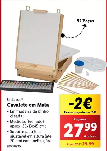 Oferta de Madeira - Cavalete Em Mala por 27,99€ em Lidl