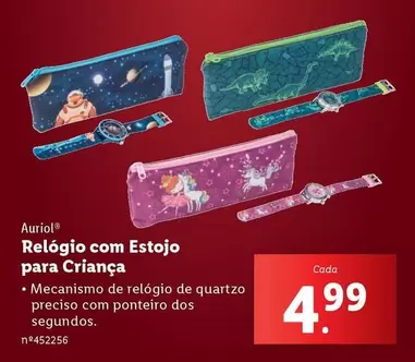 Oferta de .Com - Relógio com Estojo para Crianca por 4,99€ em Lidl