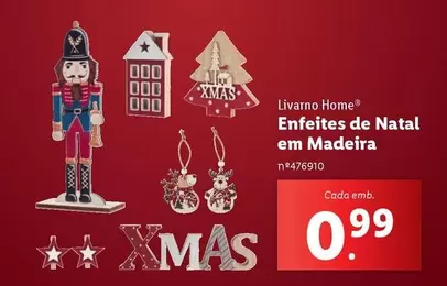 Oferta de Madeira - Enfeites De Natal Em Madeira por 0,99€ em Lidl