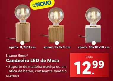 Oferta de Madeira - Candeiro Led De Mesa por 12,99€ em Lidl