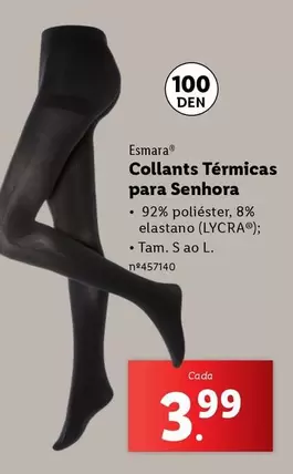 Oferta de Collants Termicas Para Senhora por 3,99€ em Lidl