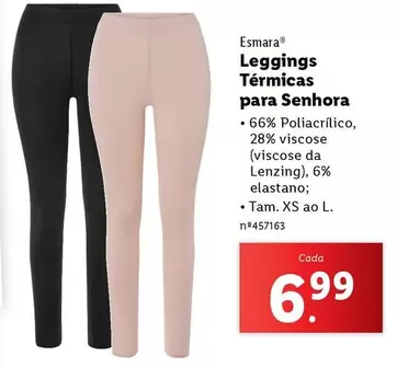 Oferta de Esmara - Leggings Termicas Para Senhora por 6,99€ em Lidl