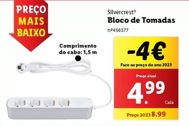 Oferta de Bloco de Tomadas por 4,99€ em Lidl