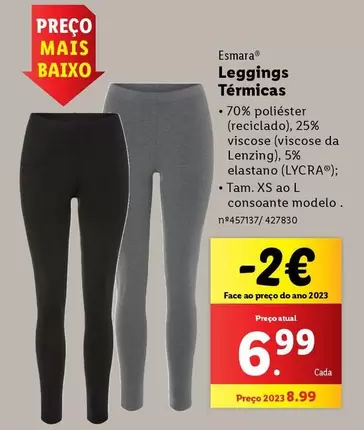 Oferta de Esmara - Leggings Termicas por 6,99€ em Lidl