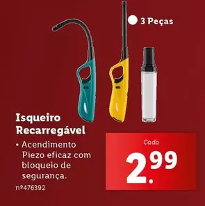 Oferta de Isqueiro Recarregavel por 2,99€ em Lidl