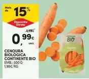 Oferta de Continente Bio - Cenoura Biologica por 0,99€ em Continente