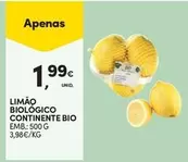 Oferta de Continente Bio - Limão Biologico por 1,99€ em Continente