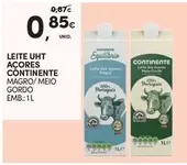 Oferta de Continente - Leite Uht Açores por 0,85€ em Continente