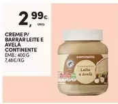 Oferta de Continente - Creme P/ Barrar Leite E Avela por 2,99€ em Continente