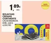 Oferta de Continente - Bolachas Creams por 1,89€ em Continente