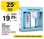 Oferta de Bombay - Gin por 19,25€ em Continente