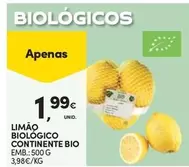 Oferta de Continente Bio - Limão Biologico por 1,99€ em Continente