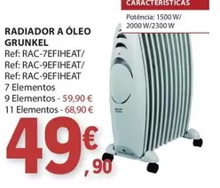 Oferta de A+ - Radiador A Oleo Grunkel por 49,9€ em E.Leclerc