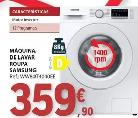 Oferta de Samsung - Maquina De Lavar Roupa por 359,9€ em E.Leclerc