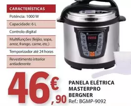 Oferta de Panela Eléctrica Masterpro por 46,9€ em E.Leclerc