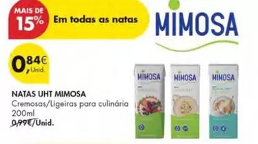 Oferta de Mimosa - Natas UHT por 0,84€ em Pingo Doce