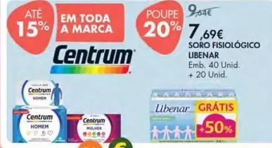 Oferta de Centrum - Soro Fisiológico por 7,69€ em Pingo Doce