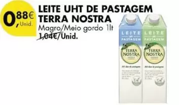 Oferta de Terra Nostra - Leite Uht De Pastagem por 0,88€ em Pingo Doce