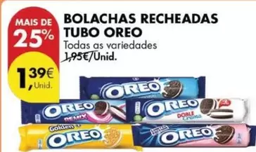 Oferta de Oreo - Bolachas Recheadas Tubo por 1,39€ em Pingo Doce