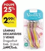 Oferta de Venus - Láminas Descartáveis 3 por 2,99€ em Pingo Doce